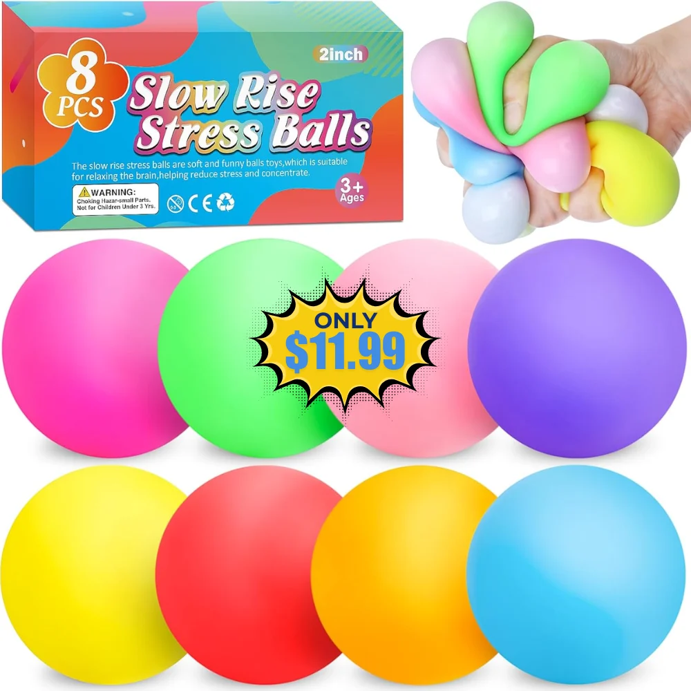 8 Pack Slow Rising Stress Ball Deal: Save 20% at Amazon