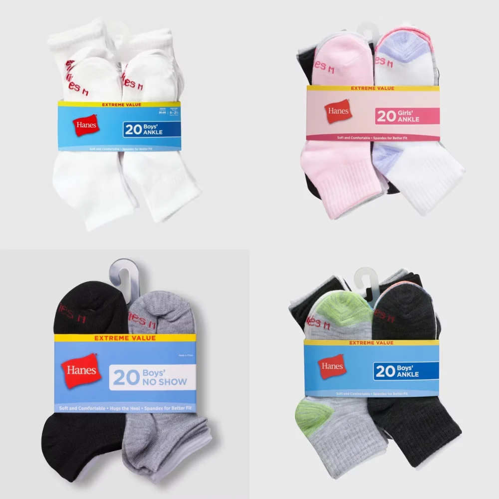 Kids Hanes Socks 20-Packs Deal at Target: Save $6.49