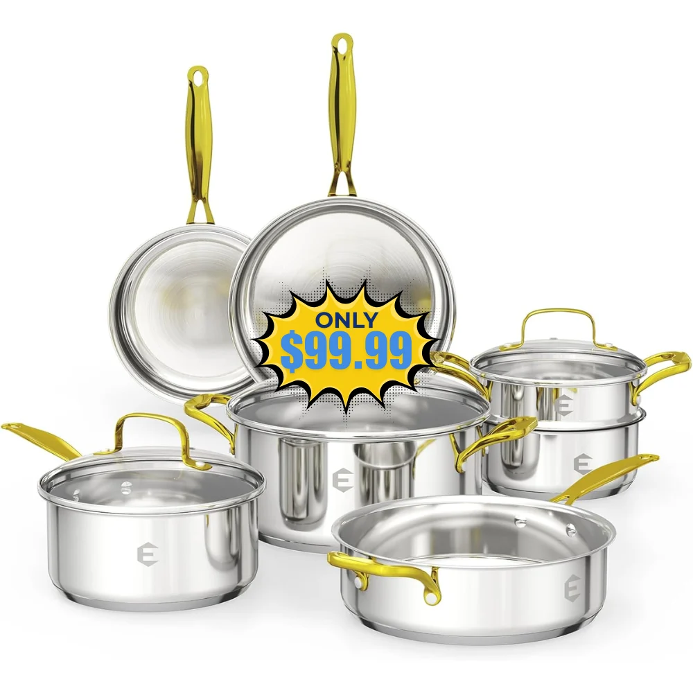 Stainless Steel Cookware Set Deal: Save 41% at Amazon
