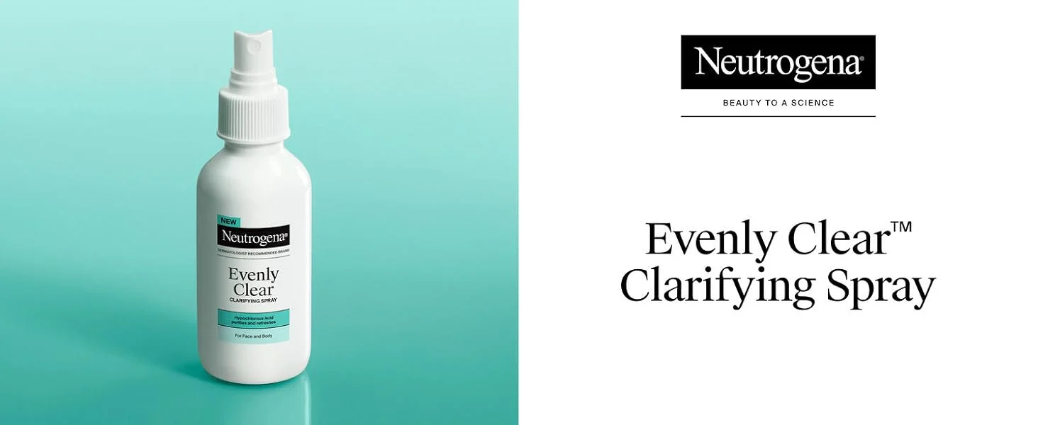 Neutrogena Evenly Clear Clarifying Hypochlorous Acid Spray bottle on Amazon