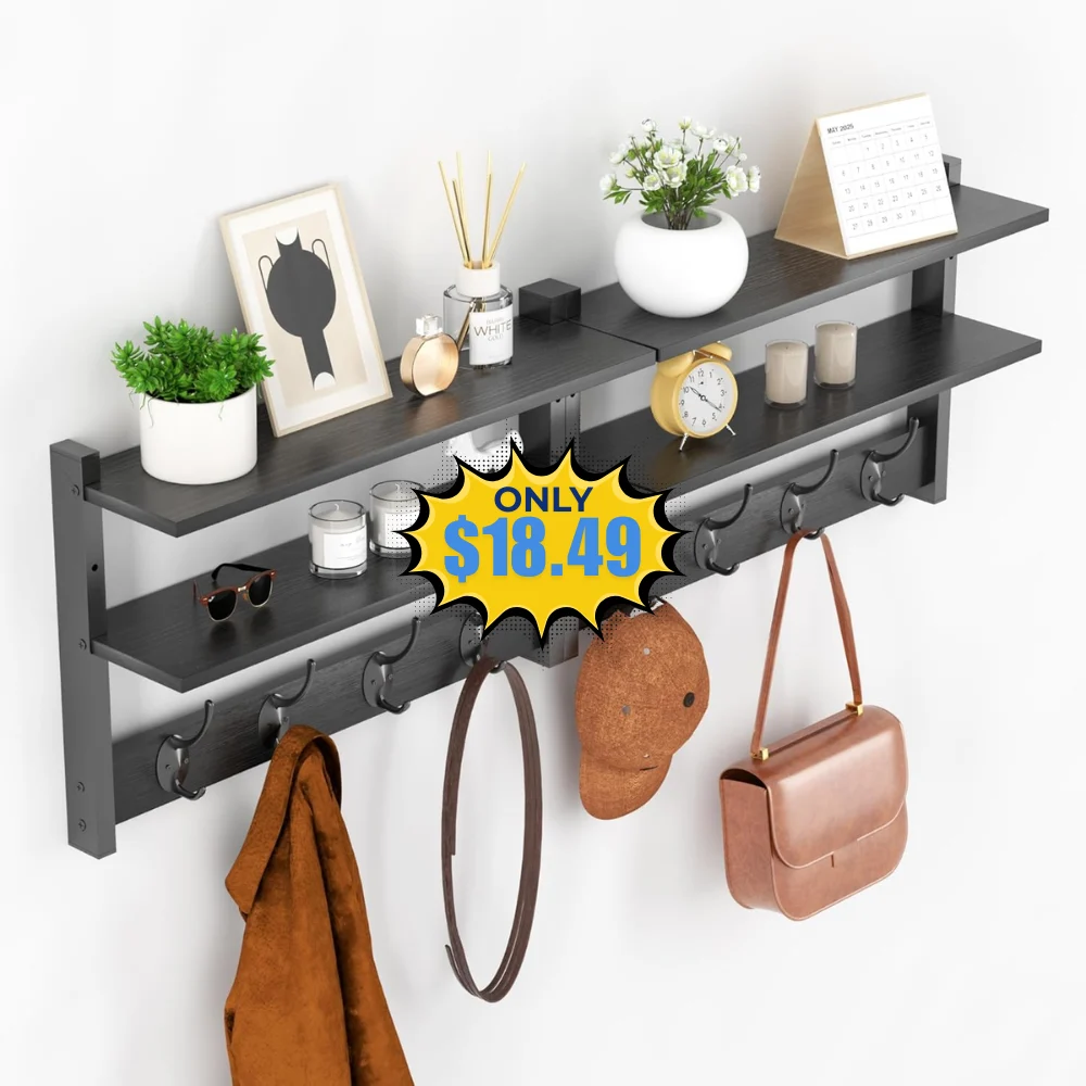 2 Tier Coat Rack Wall Mount Deal at Amazon: Save with promo code 3T9M3VI2
