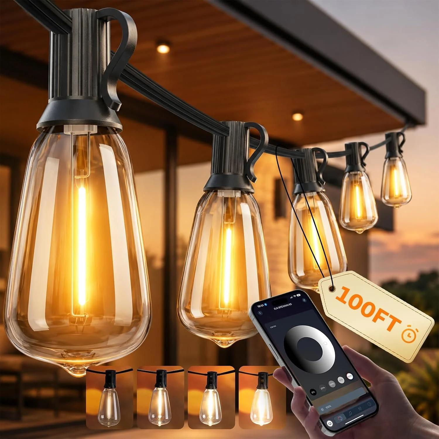 Ecoeve 100′ Outdoor String Lights Only $47.99 (Reg. $159.99) at Amazon