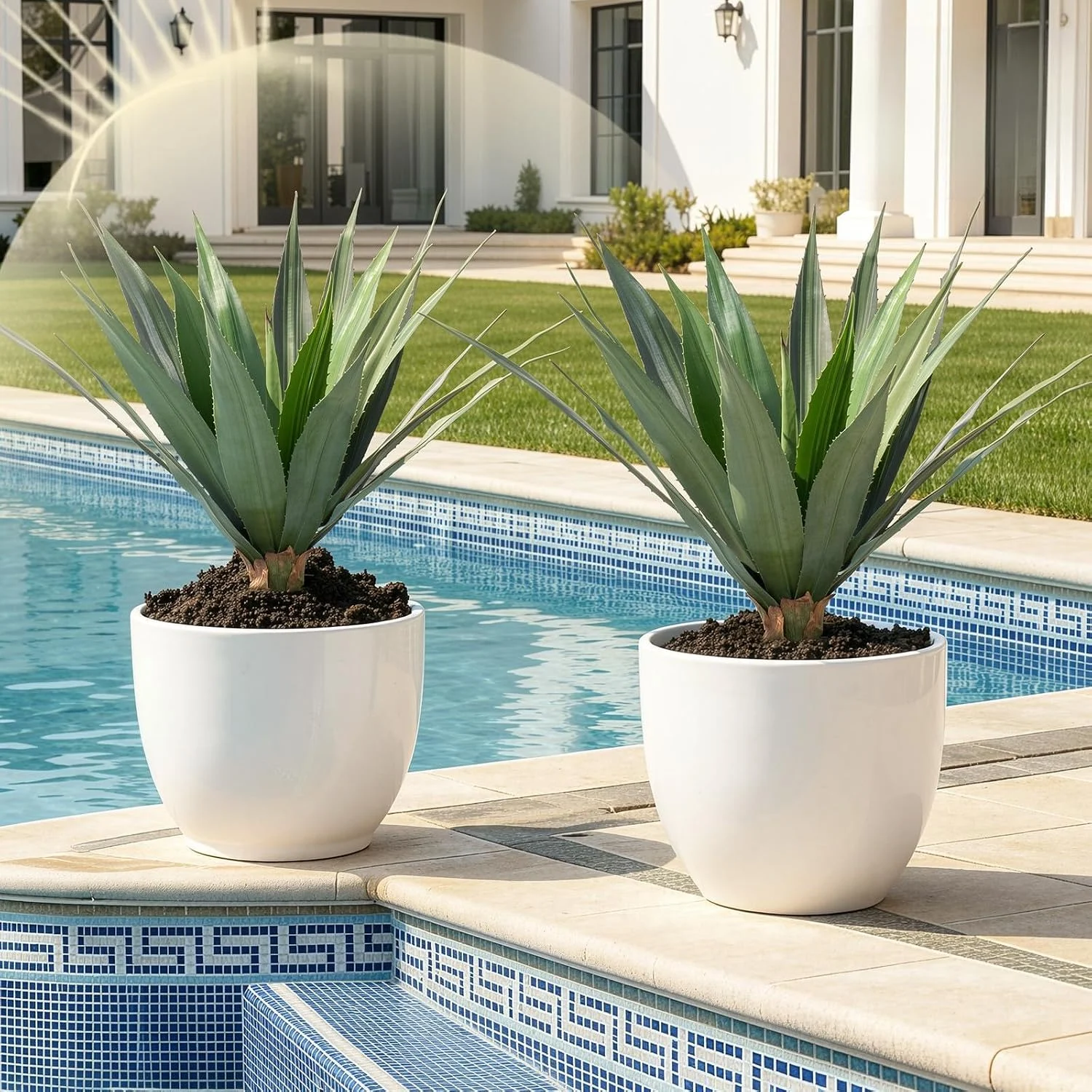 2FT Artificial Spiked Agave Plants Tall Deal at Amazon