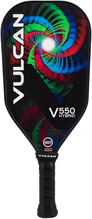 Vulcan V550 Pickleball Paddle with carbon fiber surface, shown on Amazon product page