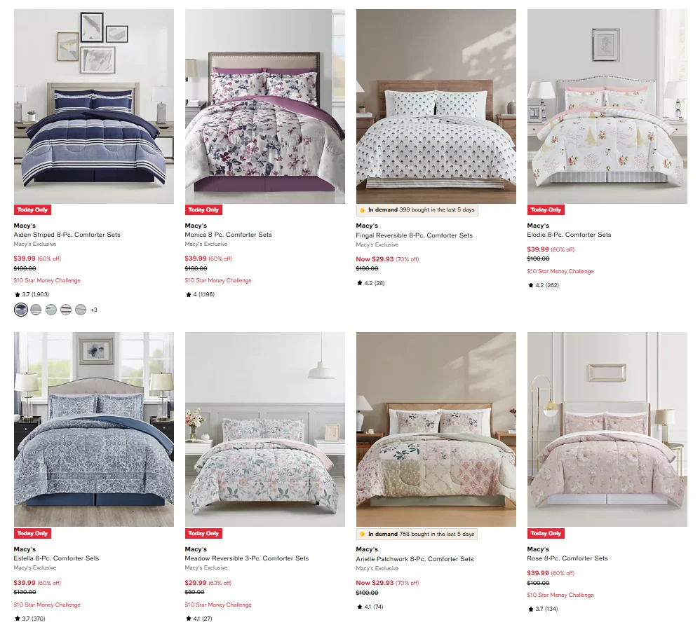 8 Pc. Comforter Sets Sale: Save $70 at Macy’s