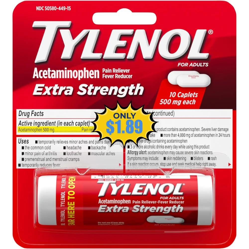 Tylenol Extra Strength 500 mg Deal: Free at Amazon