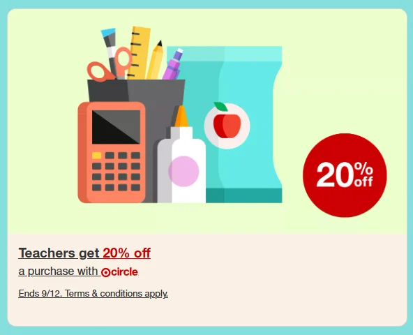 Teachers 20% Off One Purchase at Target