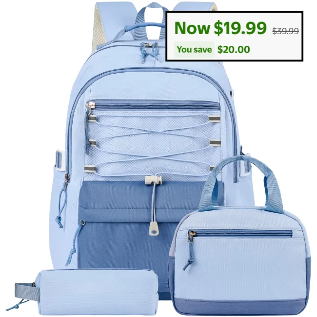 DAKIMOE 3 PCS School Backpacks Deal at Walmart: Save $19.99