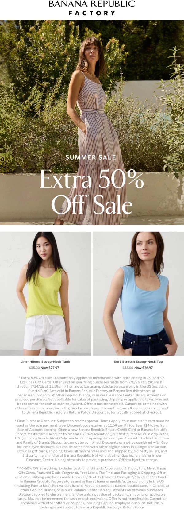 Up to 60% Off Clothing at Banana Republic Factory