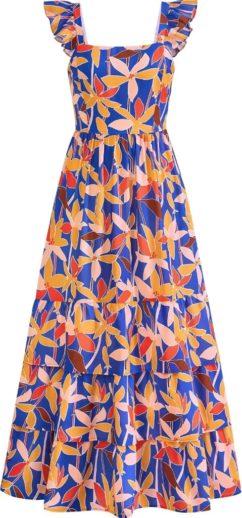 dowerme Summer Boho Floral Maxi Dress Deal at Amazon: Save…