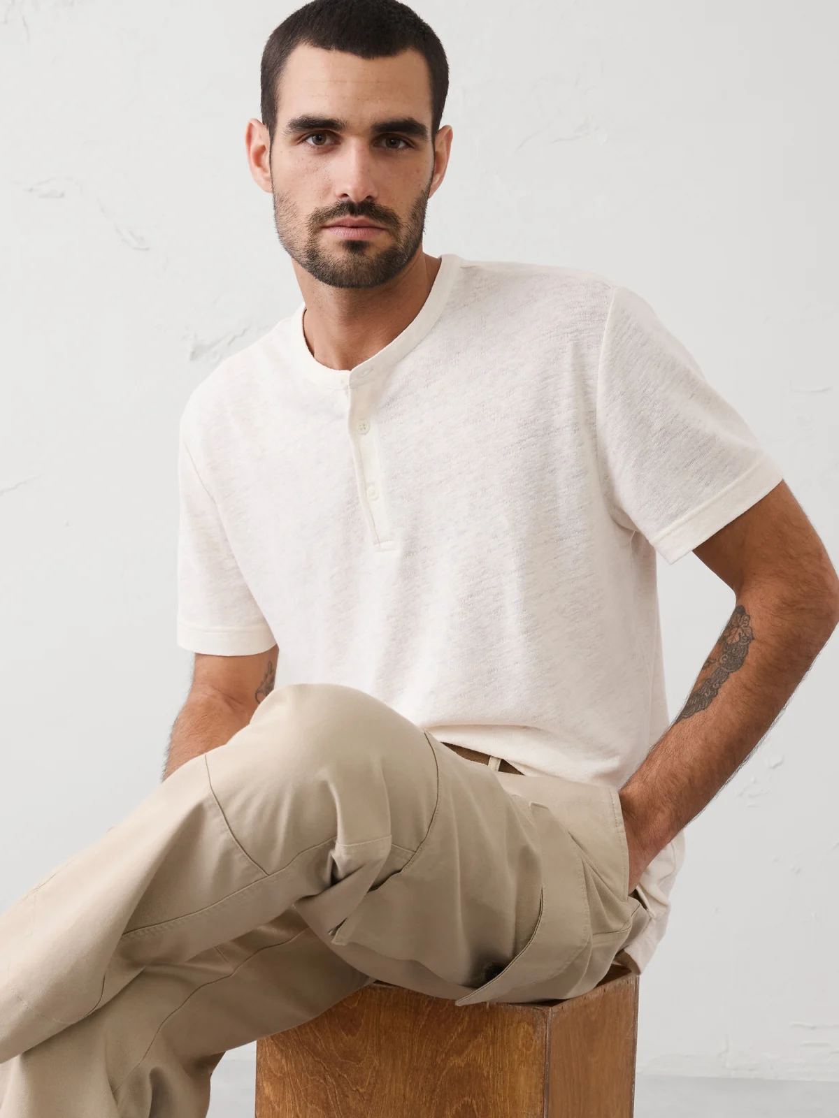 Banana Republic Standard-Fit Men’s Linen-Blend Henley Just $12