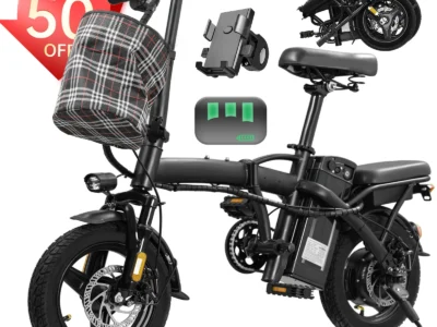 560W 14″ Folding Electric Bike for $173 + free shipping