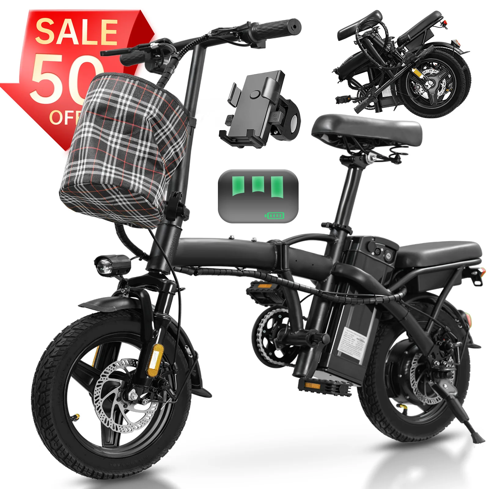 560W 14″ Folding Electric Bike Only $173 (Free Shipping) at Aliexpress
