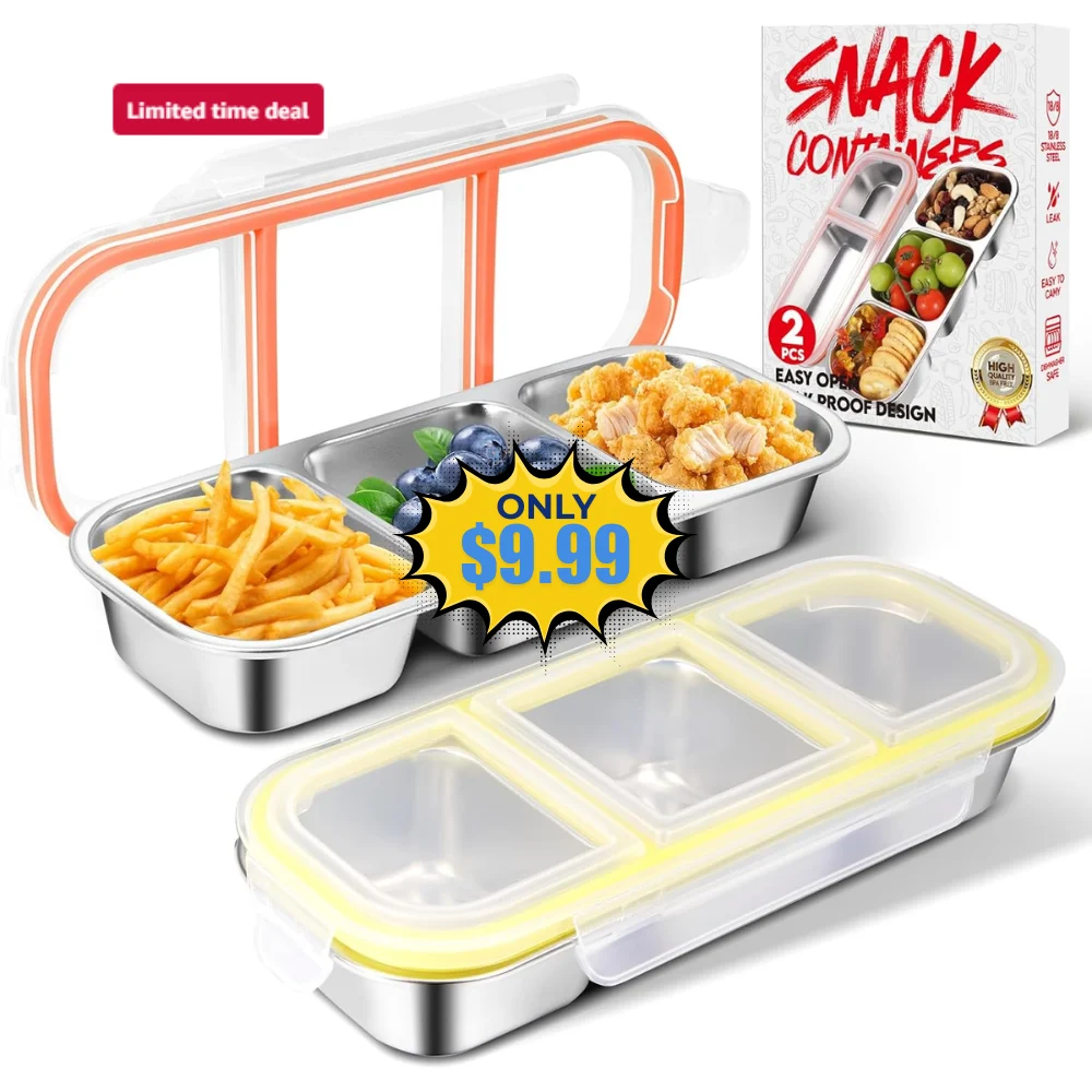 2 Pack Stainless Steel Snack Containers Deal: Save 50%