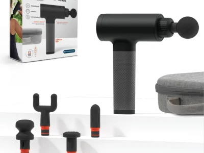 Sharper Image Powerboost Deep Tissue Percussion Massager Version 3 0 Massage Gun W 5 Attachments 6 Speed Settings 254e6729 B574 4e26 92b1 B3210ac554e8.e63dc236f50ef6931e231f006bcbcc47