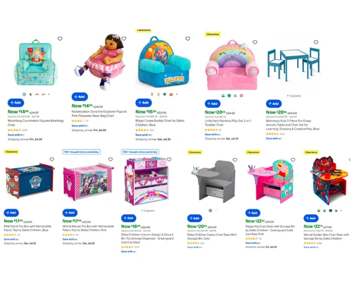 Kids Furniture Deal at Walmart: As Low as $14