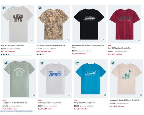 Aeropostale Graphic Tees B1G2 Free: From $8.31 Each