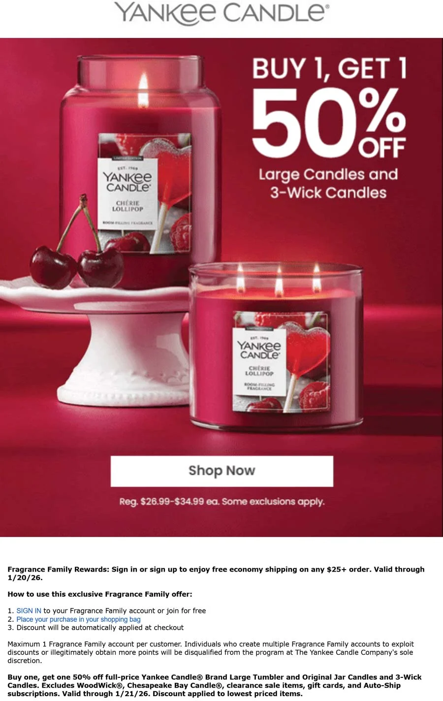Yankee Candle Large Candles Only $17 (Reg. $34) at Yankee Candle