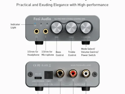 Fosi Audio K5 Pro Mini Gaming DAC Headphone Amplifier $52 + Free S&H
