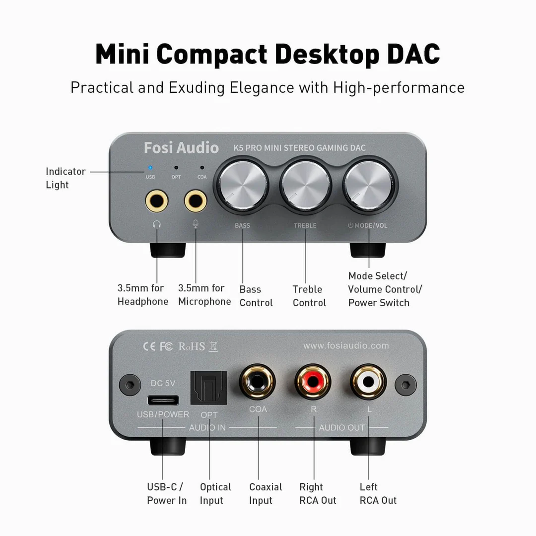 Fosi Audio K5 Pro Mini DAC Only $52 at Fosiaudio