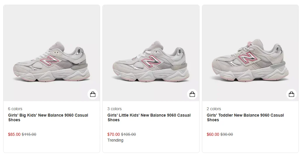 New Balance 9060 Kids’ Sneakers Deal at Finish Line: Save 33%