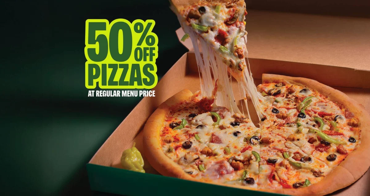 50% Off Regularly Priced Pizzas at Papa Johns