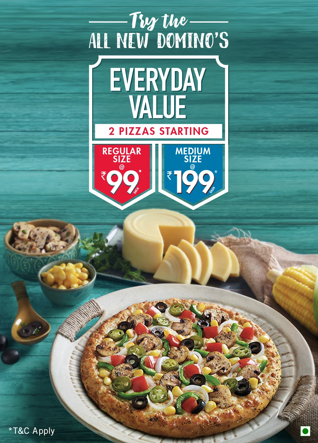 All Domino’s Regular Menu Pizzas 50% Off at Dominos