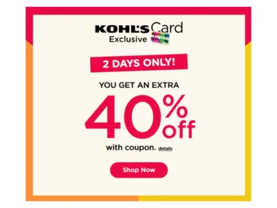 Kohl’s Extra 40% Off Sale (Today Only!)