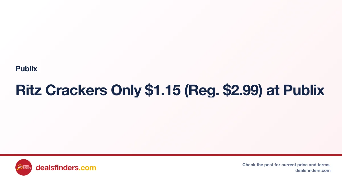 Ritz Crackers Only $1.15 (Reg. $2.99) at Publix