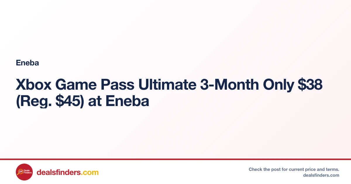 Xbox Game Pass Ultimate 3-Month Only $38 (Reg. $45) at Eneba