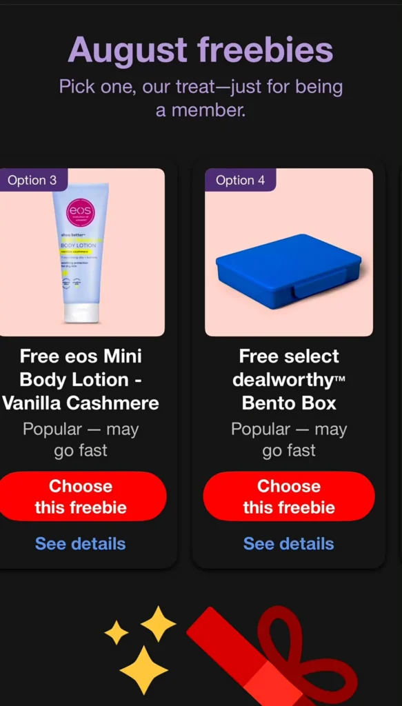Target August Freebies promo poster