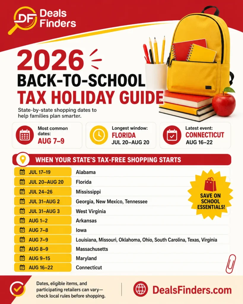 Back To School Tax free Weekend promo poster