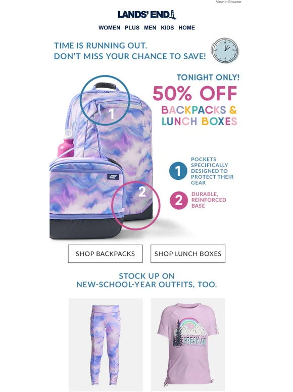 50% Off Lands’ End Backpacks: Prices From $22