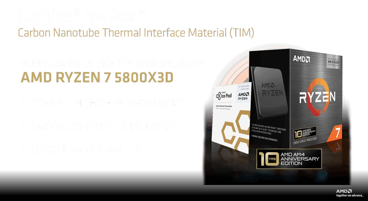 AMD Ryzen 7 5800X3D 10th Anniversary Ed. CPU + Only $339 at Newegg