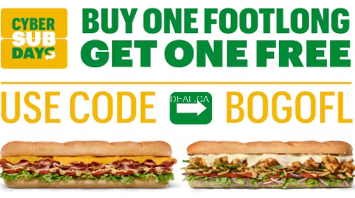 Subway Coupon Code: Buy One, Get One Free Footlong Subs! Deal at Order