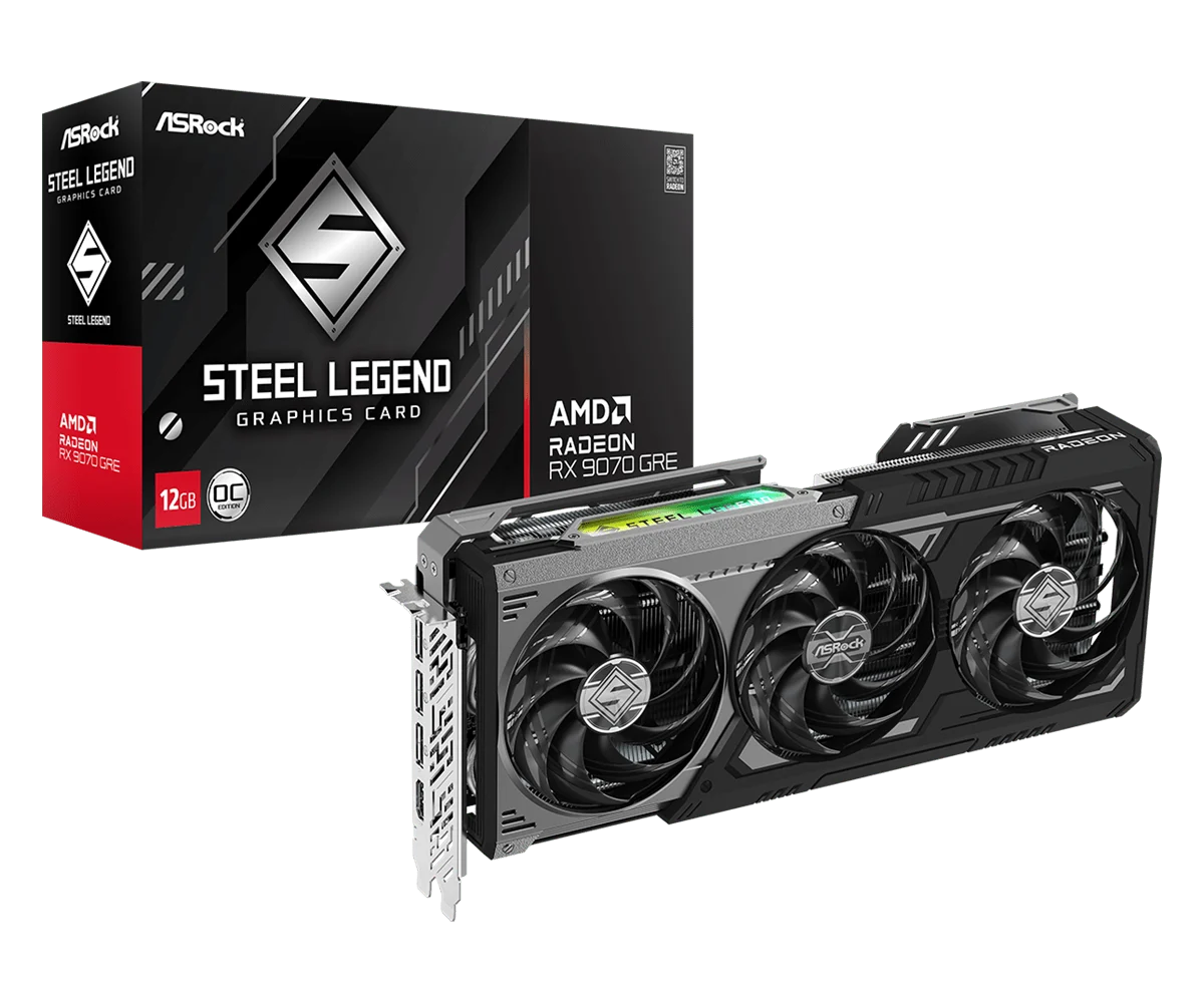 ASRock Radeon RX 9070 GRE Steel Legend Only $480 at Micro Center