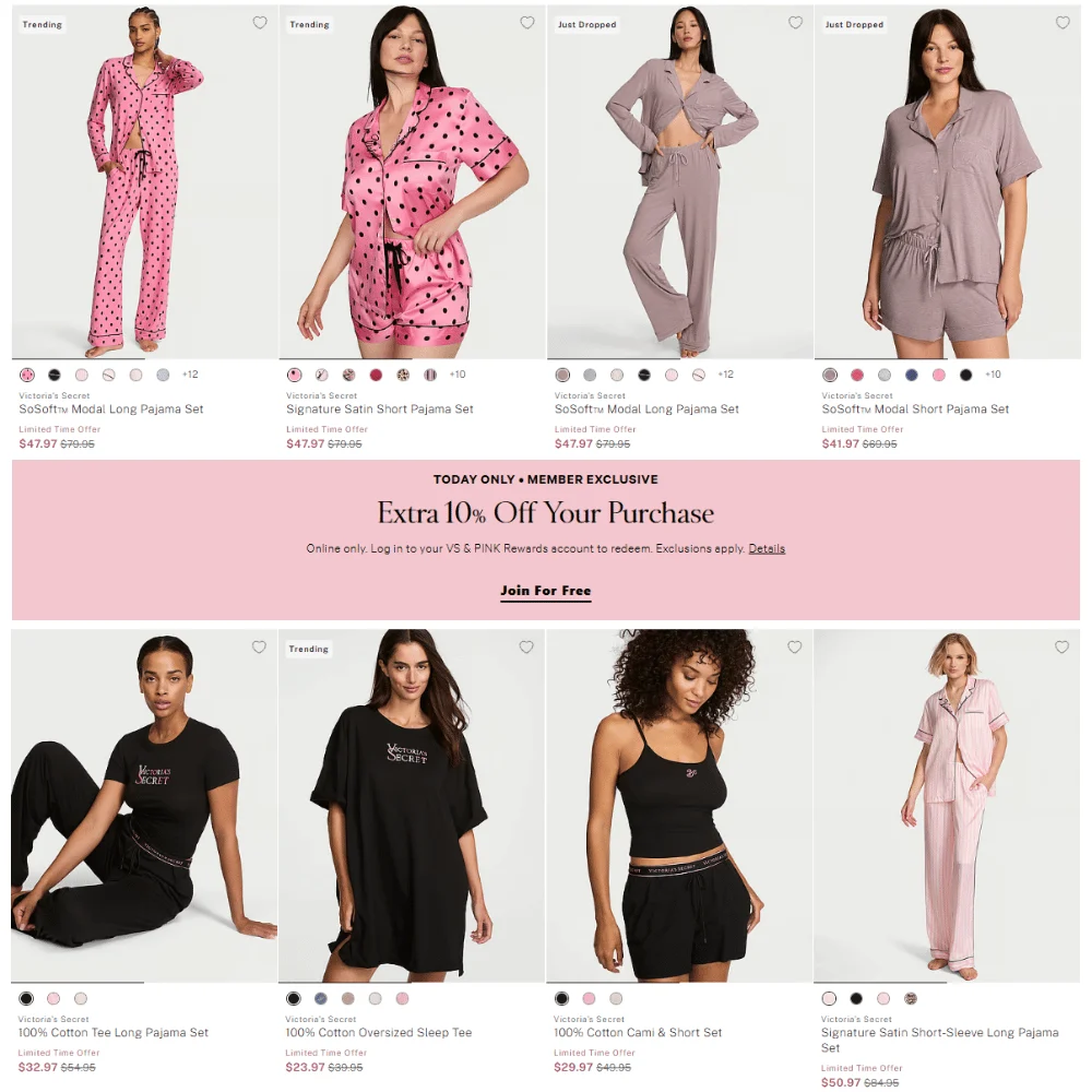 Women’s Sleepwear Sale: Save 46% at Victoria’s Secret