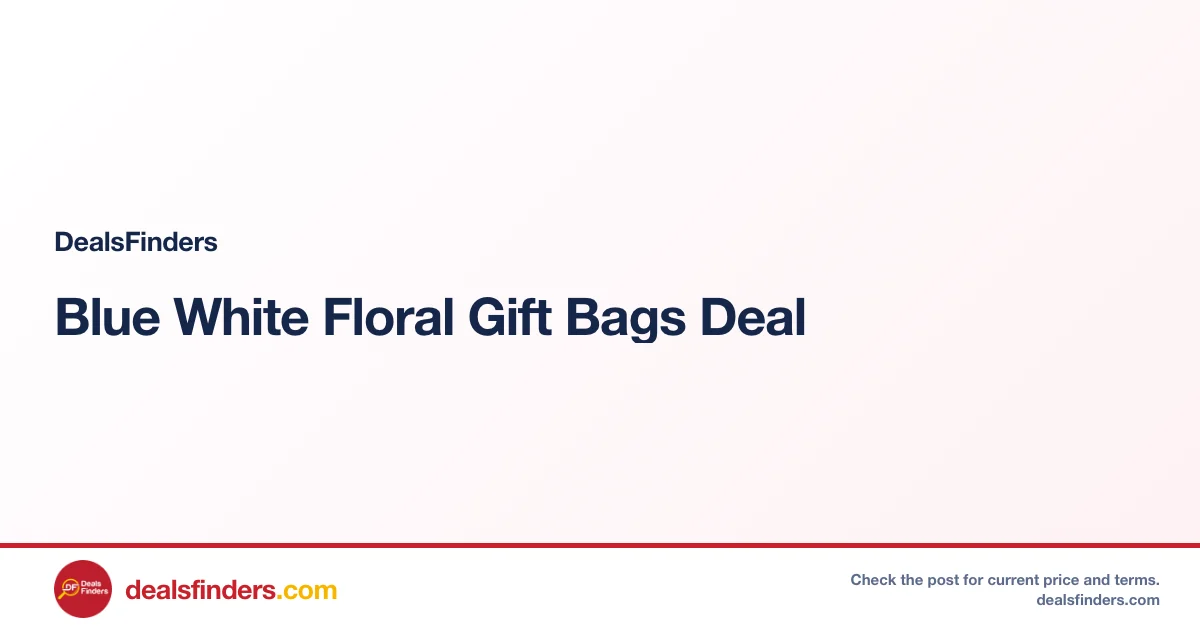 Blue White Floral Gift Bags Deal: Save 15%