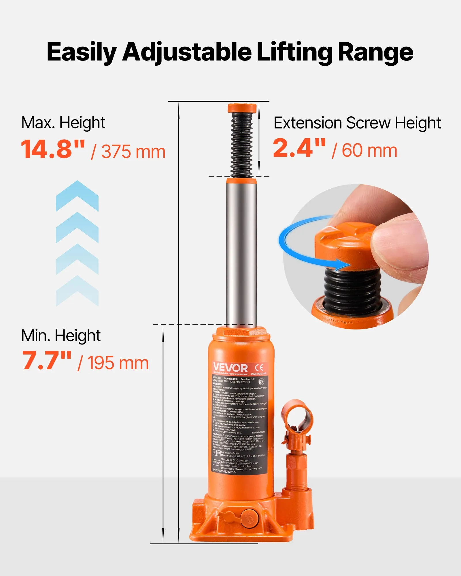 6-Ton Vevor Hydraulic Bottle Jack Only $18.35 at Vevor
