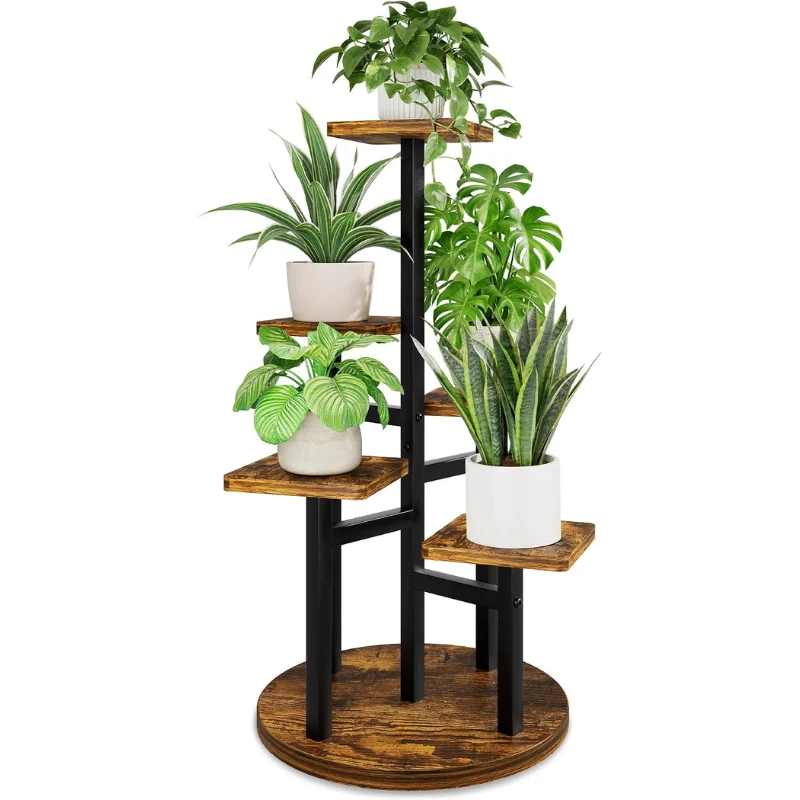 5 Tier Wood Square Plant Stand Deal: Save $27.xx at Amazon