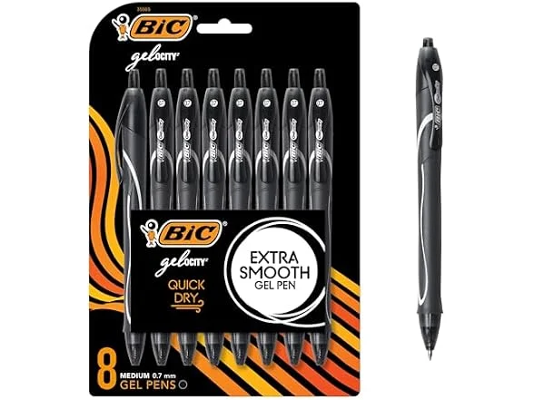 BIC Gelocity Quick Dry Black Gel Pens Deal at Woot
