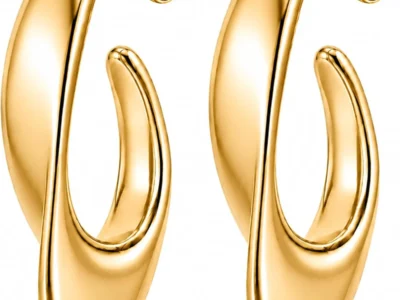 Amazon :14K Gold Plated Chunky Teardrop Hoop Stud Earrings $4.xx (Reg$13) + Free Prime Shipping. #Ad