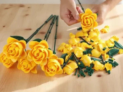 12 Yellow Roses Building Block Set Deal: Save $16.xx