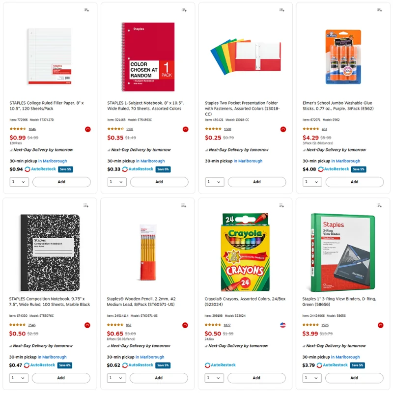 Back to School Supplies Deal: Save 68% at Staples