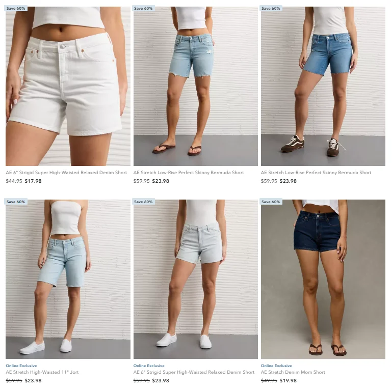 Women’s Shorts Deal: Save 70% at American Eagle