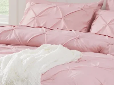 Bedsure-Twin-Pintuck-Bed-in-a-Bag-Pink-Comforter