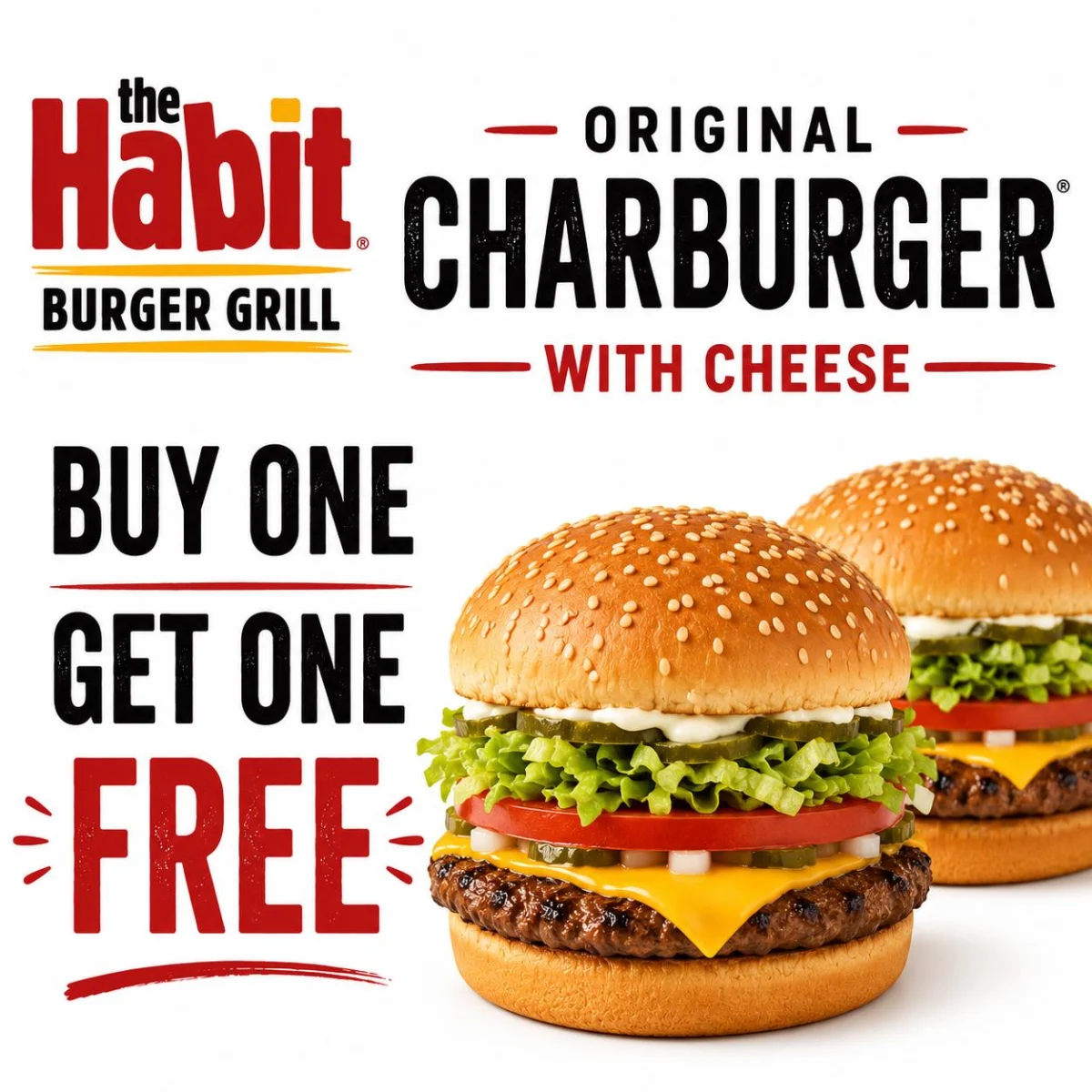 Original Charburger BOGO – Buy 1 Get 1 Free at Order (valid until