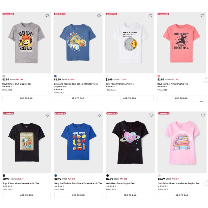 75% Off Clearance Sale: Save 75% at The Children’s Place