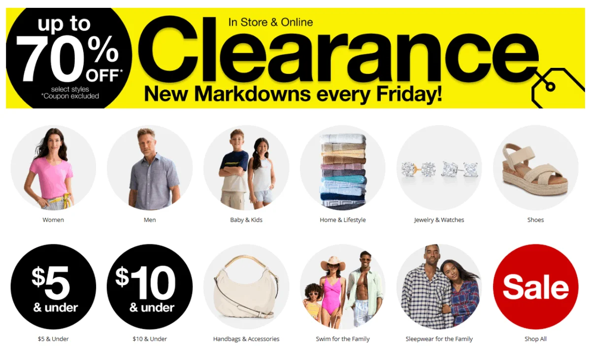 Clearance Shop All Products Deal: Save 70% at JCPenney