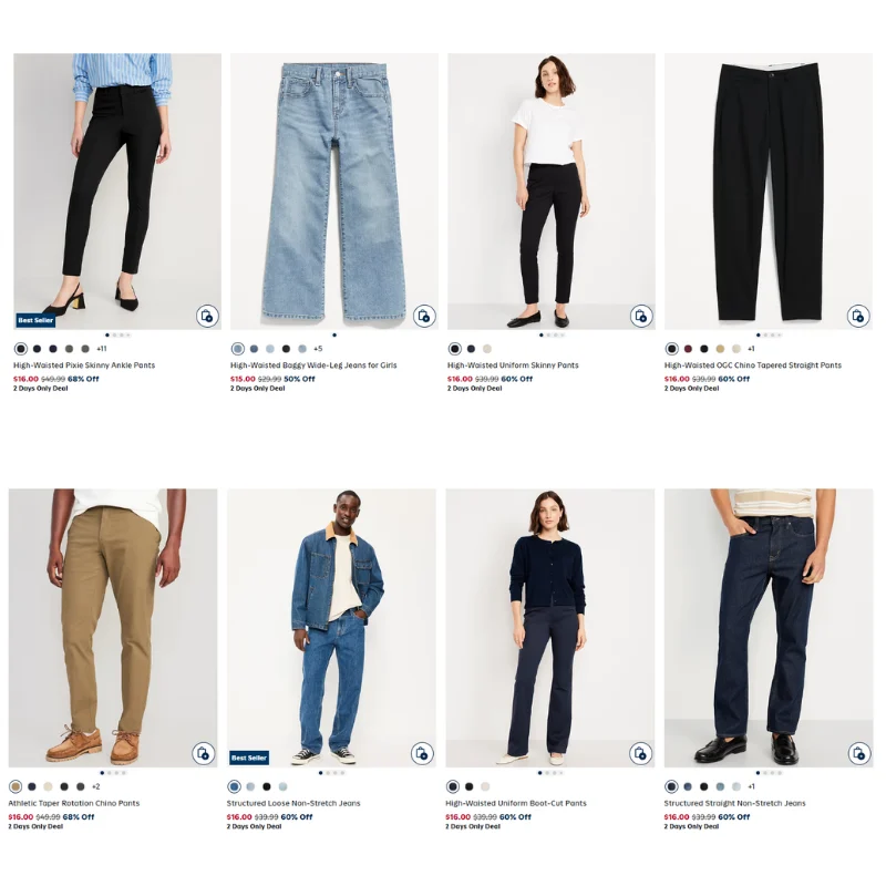 Pants and Bottoms for the Fam Deal at Old Navy